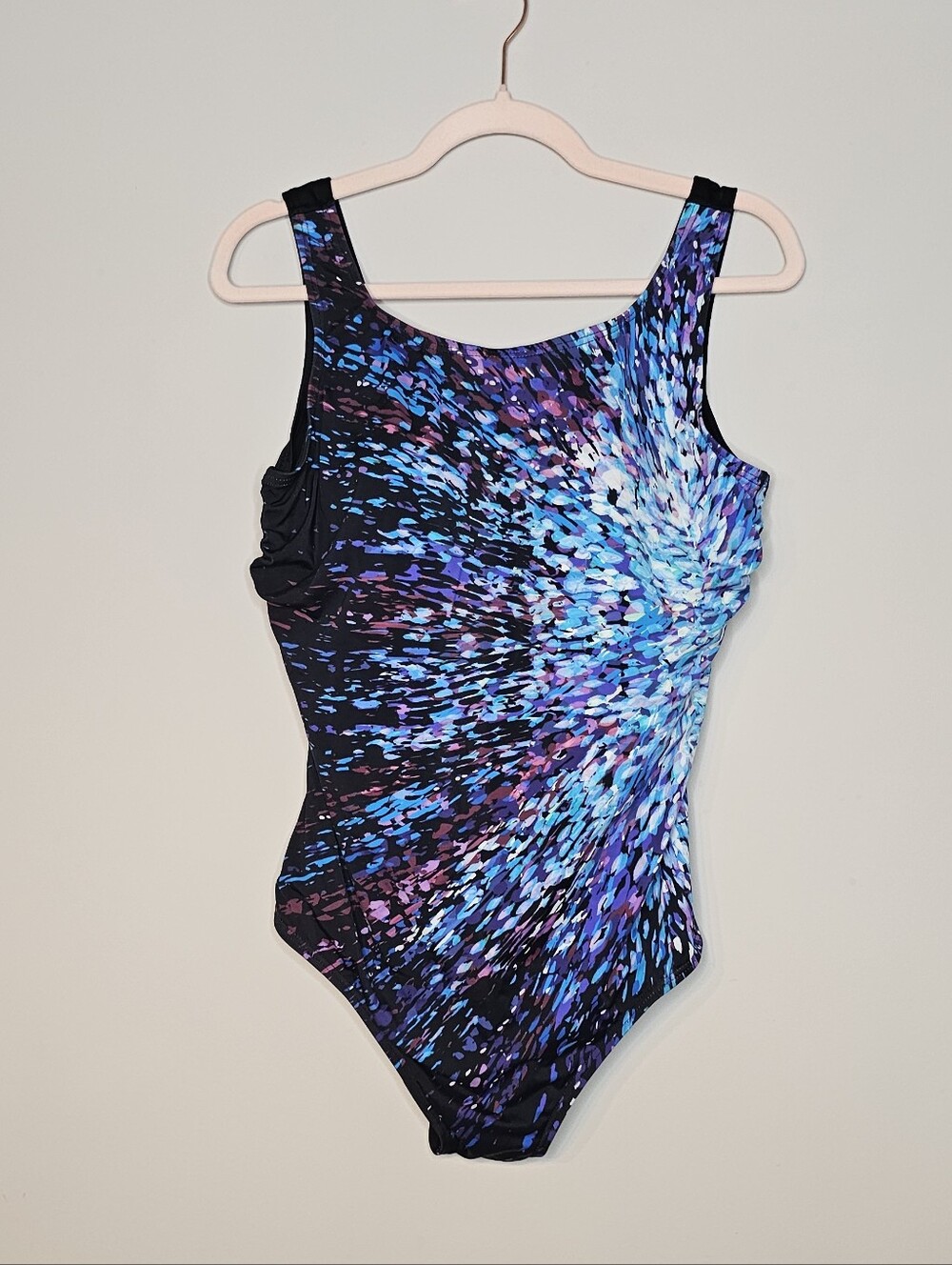 Swimsuits For All One Piece Swim Bathing Suit Size 18 Starburst Print Black Blue